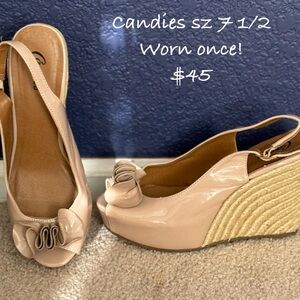 Candies cream summer wedges sz 7 1/2